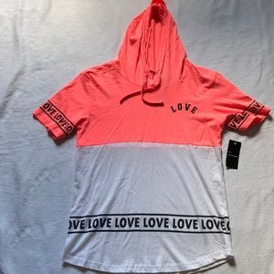 Brand new Women Love white&orange hoodie shirt.